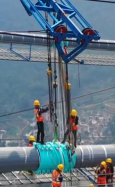 橋梁施工貓道搭建手拉葫蘆的作用